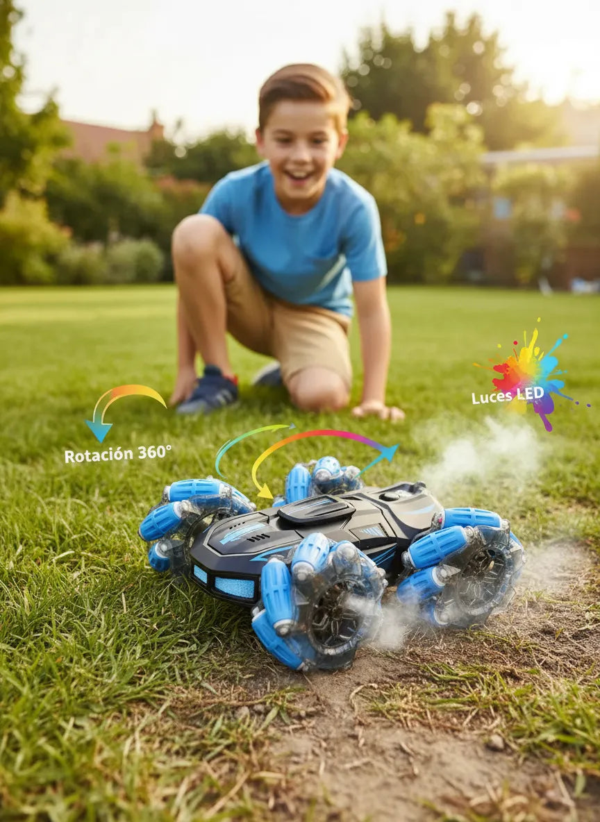 Carro Acrobático 360 con  luz led y efecto Humo